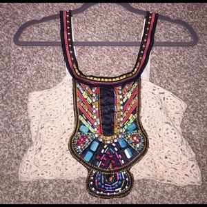 Beaded/crochet crop top